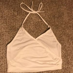 Princess Polly White Halter Wrap Tank